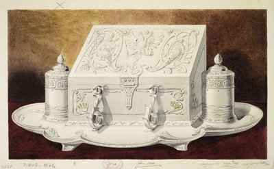 Diseño de un tintero en forma de cofre. Serie La dote de la Gran Princesa María Pavlovna de Carl Edvard Bolin company