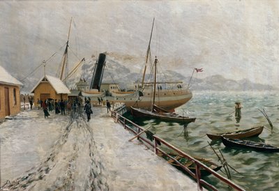 D/S Excelencia en el muelle de Fredriksvern de Carl Edvard Diriks