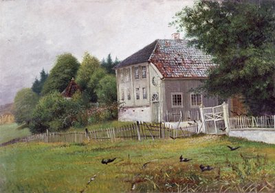Casa de un notario público, Drobak (óleo sobre lienzo) de Carl Edvard Diriks