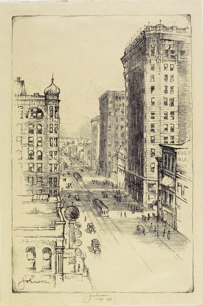 Avenida Hennepin debajo de la Sexta Calle de Carl Edward Johnson