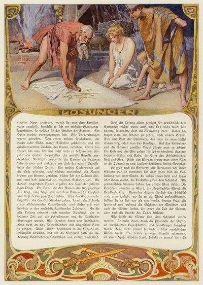 Lectura de las runas (litografía en color) de Carl Emil Doepler