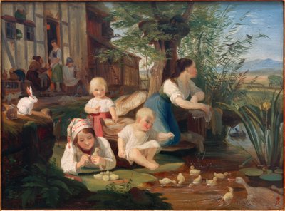 Madre con hijos de Carl Engel von Rabenau