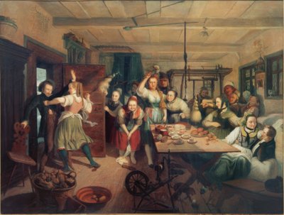 Sala de hilar en Londorf de Carl Engel von Rabenau