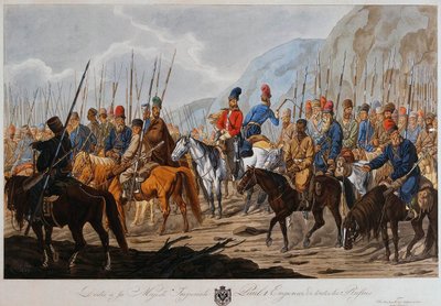 Cosacos rusos en marcha, c. 1800 de Carl Ernst Christoph Hess