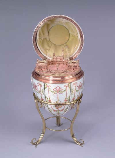 Huevo del Palacio de Gatchina, hecho por Mikhail Perkhin (fl.1884-1903) 1901 de Carl Fabergé