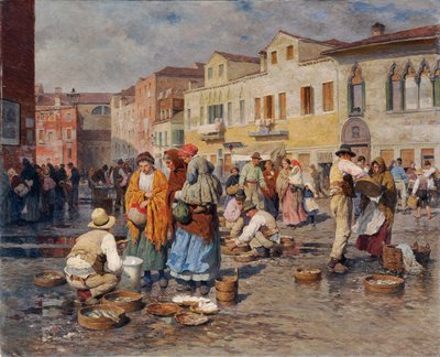 Mercado de pescado en Venecia de Carl Feiertag