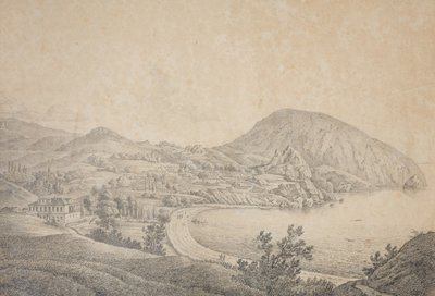 Vista de la finca del señorío de Armand Emmanuel du Plessis, duque de Richelieu en Gursuf, década de 1810 de Carl Ferdinand von Kugelgen