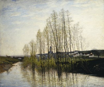Paisaje fluvial, Champagne de Carl Fredrik Hill