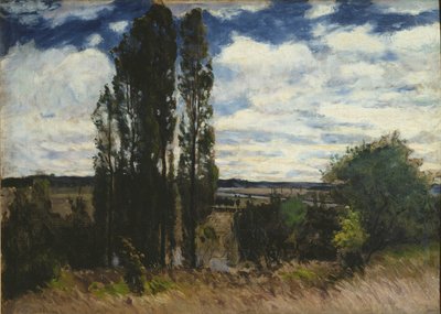 Sena, paisaje con álamos, 1877 de Carl Fredrik Hill