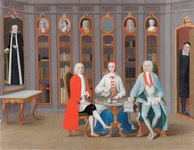 La Familia Stenbock en su Biblioteca en Rånäs, c.1740 de Carl Fredrik Svan