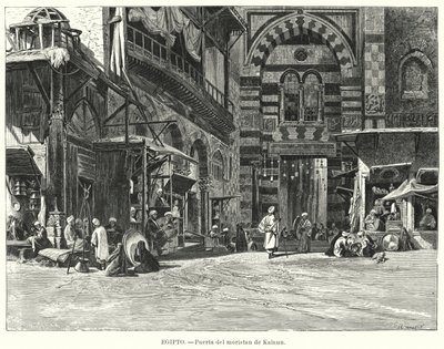 Entrada al Complejo de Qalawun, El Cairo, Egipto de Carl Friedrich Heinrich (after) Werner