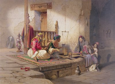 Un tejedor en Esna, una de las 24 ilustraciones producidas por G.W. Seitz de Carl Friedrich Heinrich Werner