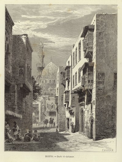 Egipto - Darb al-Ahmar en El Cairo de Carl Friedrich Heinrich Werner