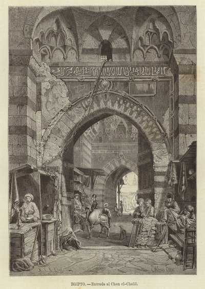 Egipto - Entrada a Khan el-Khalili de Carl Friedrich Heinrich Werner