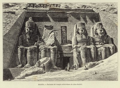 Egipto - Fachada del templo subterráneo de Abu Simbel de Carl Friedrich Heinrich Werner