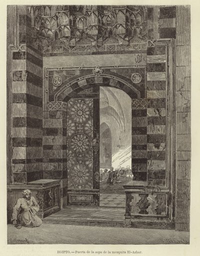 Egipto - Puerta de la mezquita de Al-Azhar de Carl Friedrich Heinrich Werner