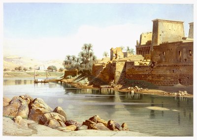 Templo de Isis en Philae, 1870 de Carl Friedrich Heinrich Werner