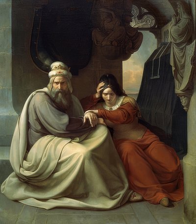 La pareja real en duelo. 1830 de Carl Friedrich Lessing