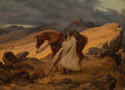 Cruzados en guardia en la montaña de Carl Friedrich Lessing