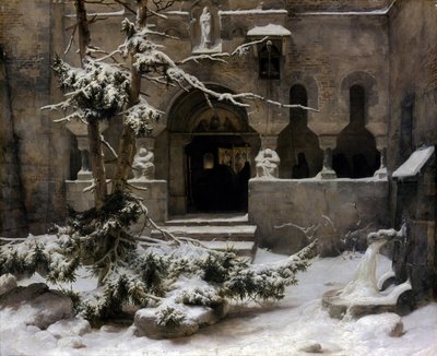 Jardín del monasterio en la nieve de Carl Friedrich Lessing
