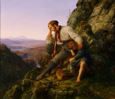 El Ladrón y Su Hijo, 1832 de Carl Friedrich Lessing