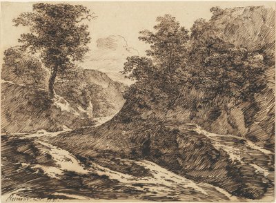 Un camino a través de un paisaje montañoso de Carl Friedrich Ludwig Felix von Rumohr