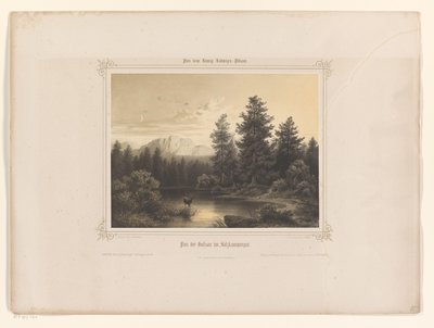 Vista de un agua en Salzkammergut Flus der Gossau im Salzkammergut (título sobre el objeto) Álbum presentado a Luis I de Baviera (título de la serie) Álbum de König-Ludwig (título de la serie) de Carl Friedrich Würthle
