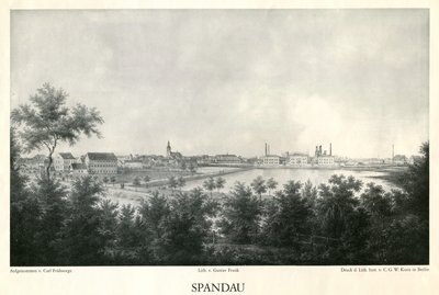 Vista de la ciudad de Spandau alrededor de 1860 de Carl Frühsorge