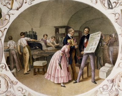 Interior de la imprenta de Carl and Geiger Peter Johann Nepomuk Kunz