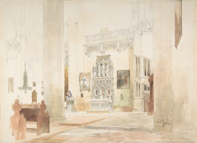 Interior de la iglesia de San Severino en Erfurt, 1855 de Carl Georg Anton Graeb