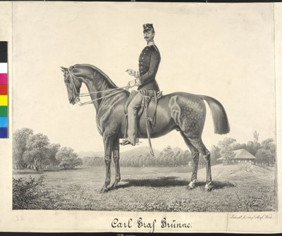 Retrato ecuestre Carl conde Gruenne de Carl Goebel