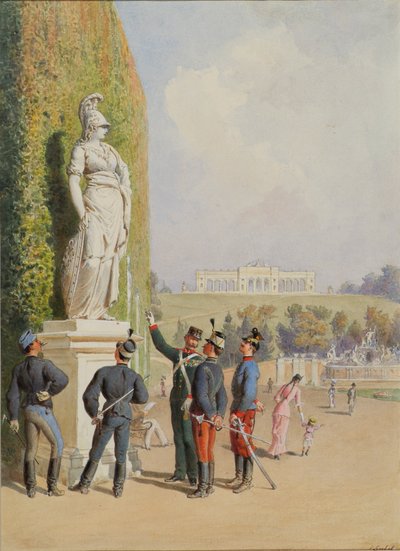 En el jardín del Palacio de Schönbrunn en Viena de Carl Goebel d. J.