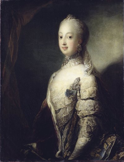 Retrato de Sofía Magdalena de Dinamarca (1746-1813), Reina de Suecia de Carl Gustaf Pilo