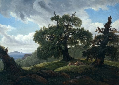 Robles junto al mar. 1835 de Carl Gustav Carus