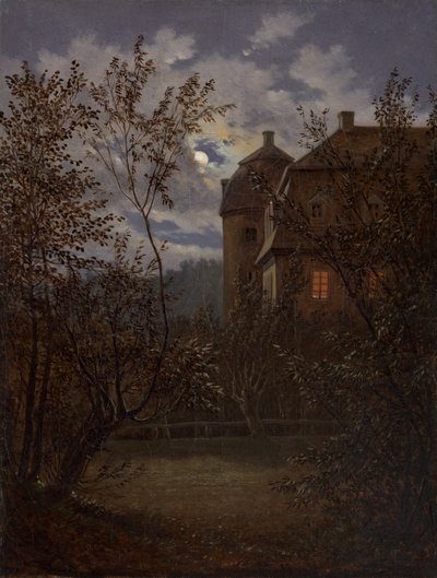 Schloss Milkel a la luz de la luna de Carl Gustav Carus