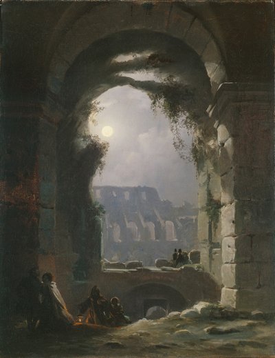 El Coliseo en la noche, principios de 1830 de Carl Gustav Carus