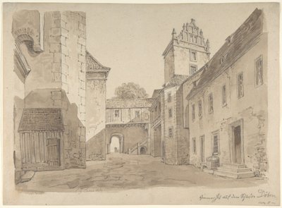 Vista del Patio del Castillo en Döben de Carl Gustav Carus