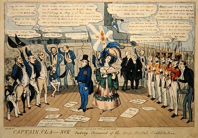 El capitán Cla--nce tomando el mando del barco, Constitución Británica, publicado por S.W. Flores de Carl H. Heath