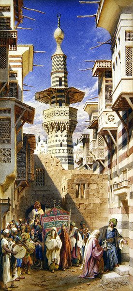 Una calle en Damasco, 1890 de Carl Haag