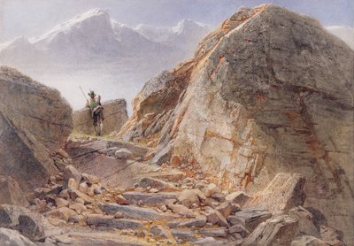 Al pie de Watzmann, Altos Alpes Bávaros, 1857 de Carl Haag
