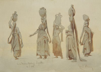 Portadoras de agua femeninas, Nazaret, 1859 de Carl Haag
