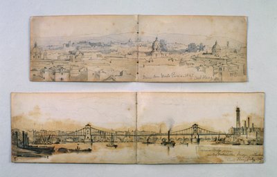 Puente colgante de Hungerford y Monte Pineio de Carl Haag