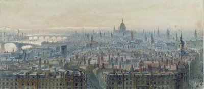 Panorama de Londres desde la cima del Monumento, mirando al oeste, 1848 de Carl Haag