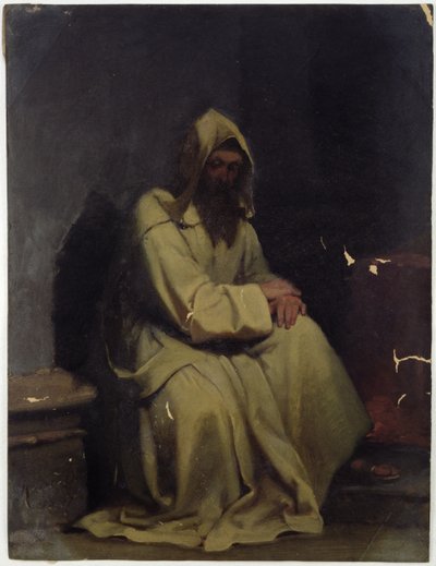 Retrato de un Monje Sentado, 1847 de Carl Haag