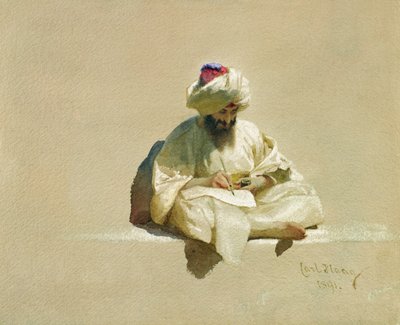 El escritor de cartas, 1891 de Carl Haag