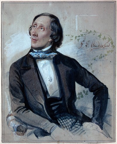 Retrato de Hans Christian Andersen (1805-1875) de Carl Hartmann