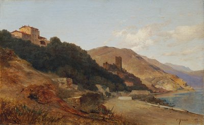 Paisaje nocturno italiano (tarde de otoño en la Riviera cerca de Bordighera) de Carl Hasch