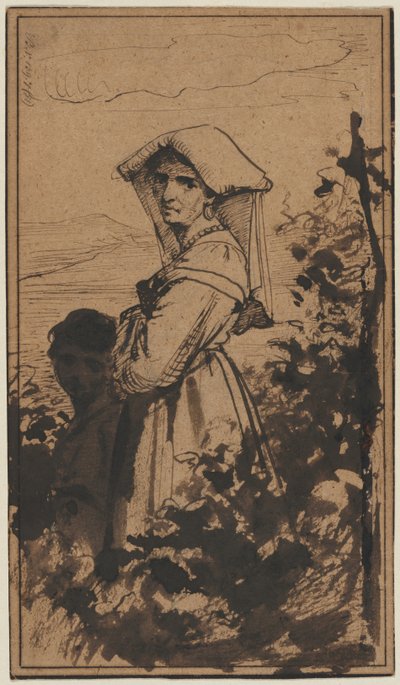 Mujer de pie y niño, segunda mitad del siglo XIX de Carl Heinrich Bloch