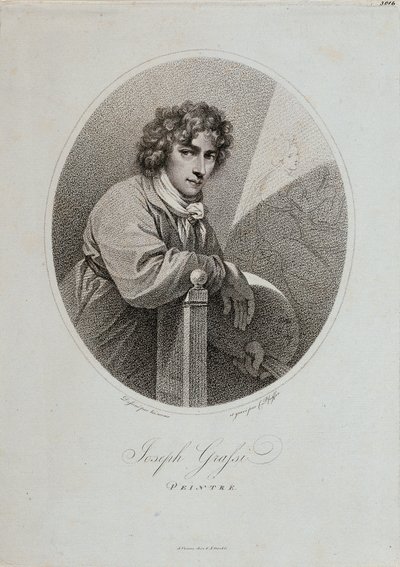 Retrato de medio cuerpo de Josef Maria Grassi a partir de un autorretrato de Carl Hermann Pfeiffer