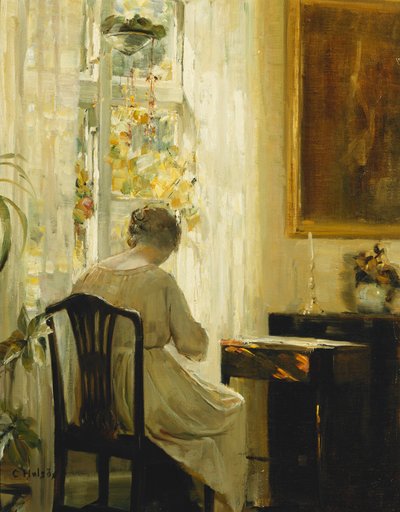 Una mujer en un interior de Carl Holsoe